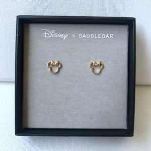 NEW Disney X BaubleBar Minnie Mouse Gold Outline Stud Earrings